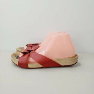Naot Womens Red Leather Open Toe Comfort Slip On Slide Sandals Size US 9.5.